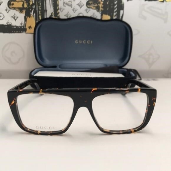 New Authentic Gucci Tortoiseshell Square Glasses GG1040o 002 - Picture 6 of 12